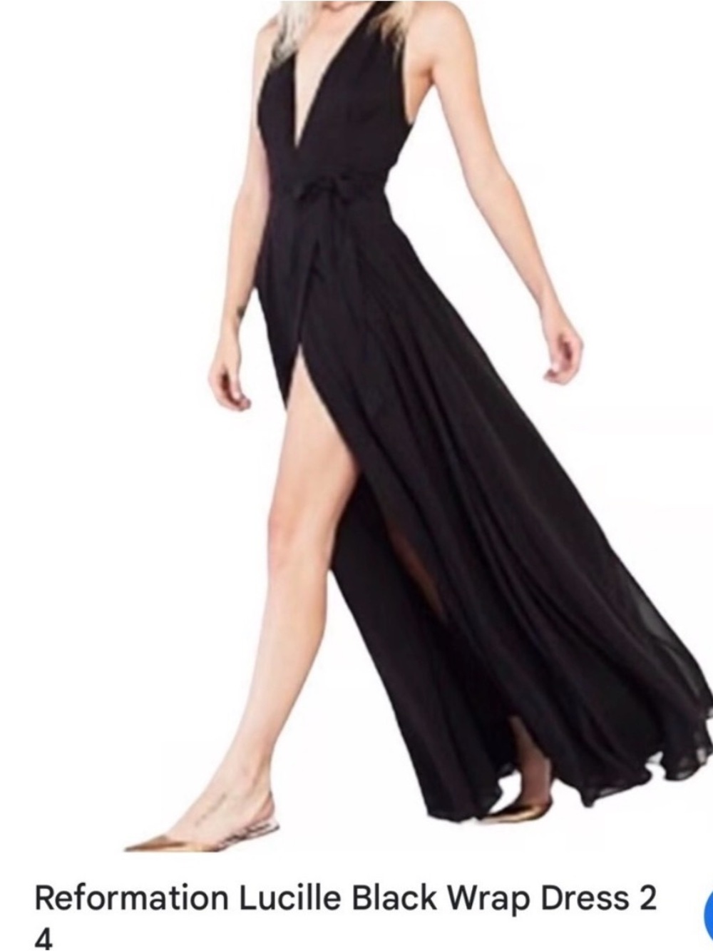 Reformation Black Halter Maxi Dress